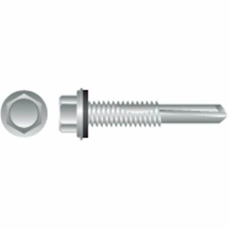 STRONG-POINT 12-24 x 1.25 in. Unslotted Indented Hex Washer Head Screws Zinc Plated, 3PK HA5